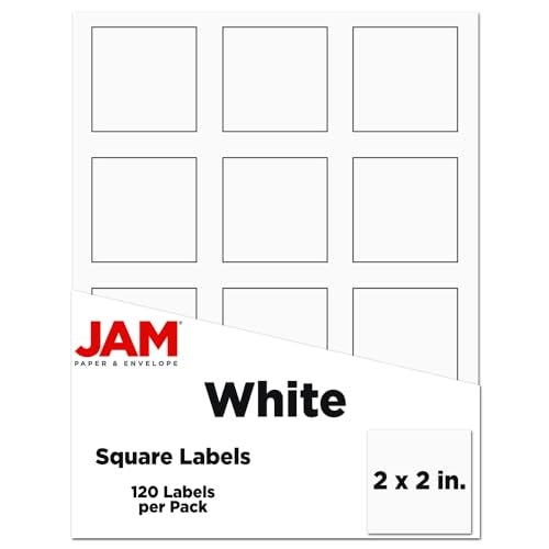 JAM PAPER Product & Container Labels - Square - 2 x 2 - White - 120/Pack - Image 1