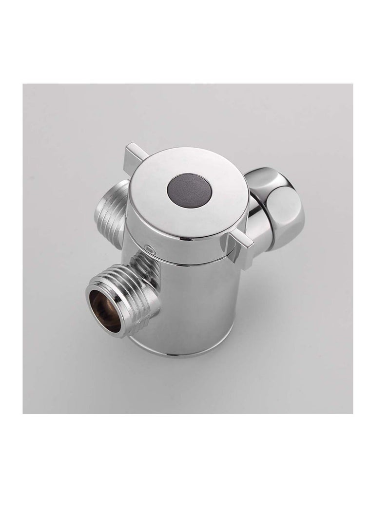 Shower Arm, Universal Bathroom System Component Replacement Part, G 1/2 3-Way T-adapter, Suitable for Handheld Shower Head and Fixed Spray Head (Chrome) - Image 4