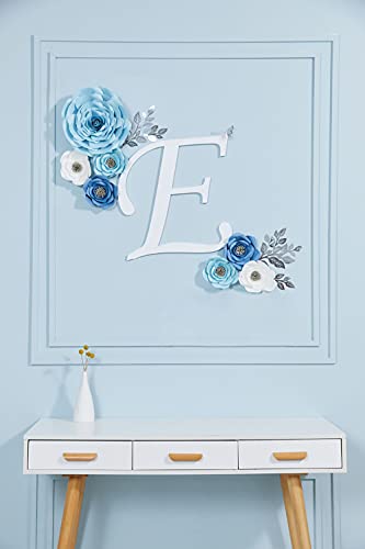 Pardecor 3D Blue Roses Artificial Flowers, Large Paper Flowers Decorations for Wall with Butterfly Stickers, Fake Flower Wall Decor for Baby Boy Nursery Room, Wedding Centerpiece, Party Backdrop - Image 5
