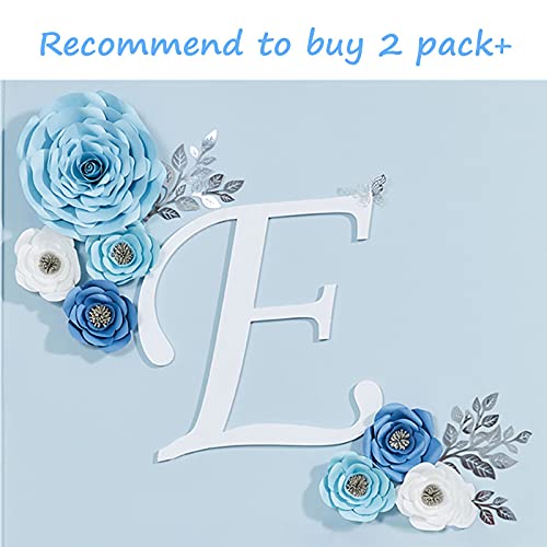Pardecor 3D Blue Roses Artificial Flowers, Large Paper Flowers Decorations for Wall with Butterfly Stickers, Fake Flower Wall Decor for Baby Boy Nursery Room, Wedding Centerpiece, Party Backdrop - Image 3