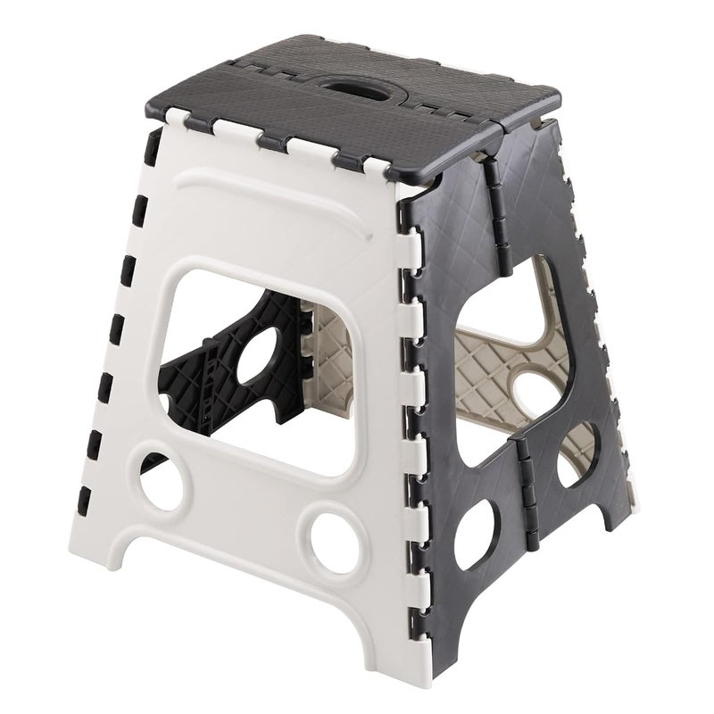 Primelife 18 inch Super Strong Adjustable Portable Folding Step Stool for Adults and Kids Kitchen Stepping Stools Garden Step Stool Black WhitePrime