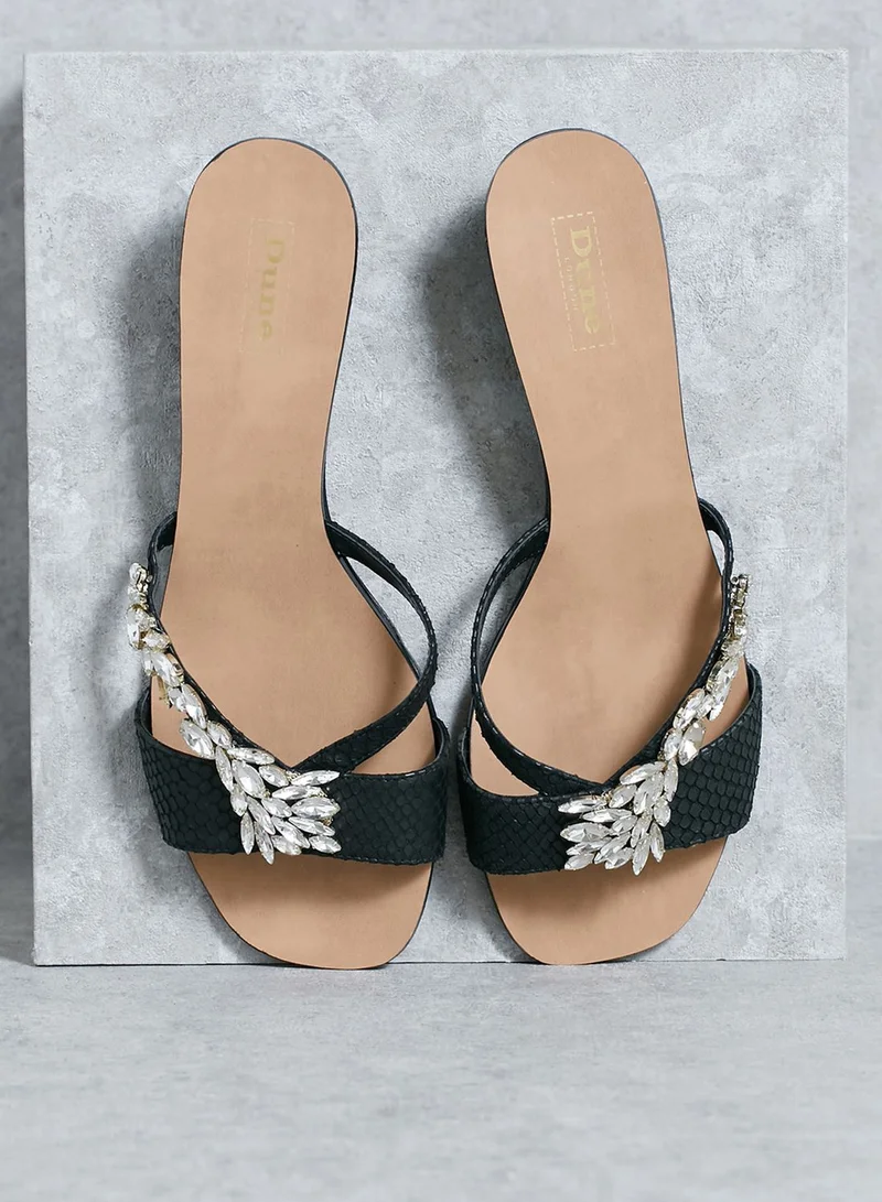 Dune LONDON Bejewelled Textured Wedge Sandal