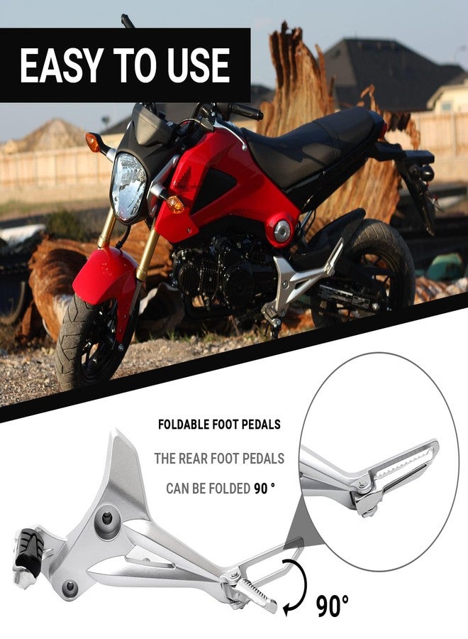 Mokuo High Strength Aluminum Alloy 6061 Motorcycle Footpegs Assembly Footrest Set Kit Right&Left Side Fit for Honda Grom MSX 125 SF 2013-2016 - Image 3