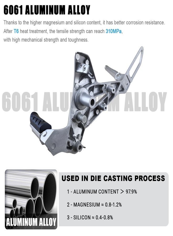 Mokuo High Strength Aluminum Alloy 6061 Motorcycle Footpegs Assembly Footrest Set Kit Right&Left Side Fit for Honda Grom MSX 125 SF 2013-2016 - Image 4