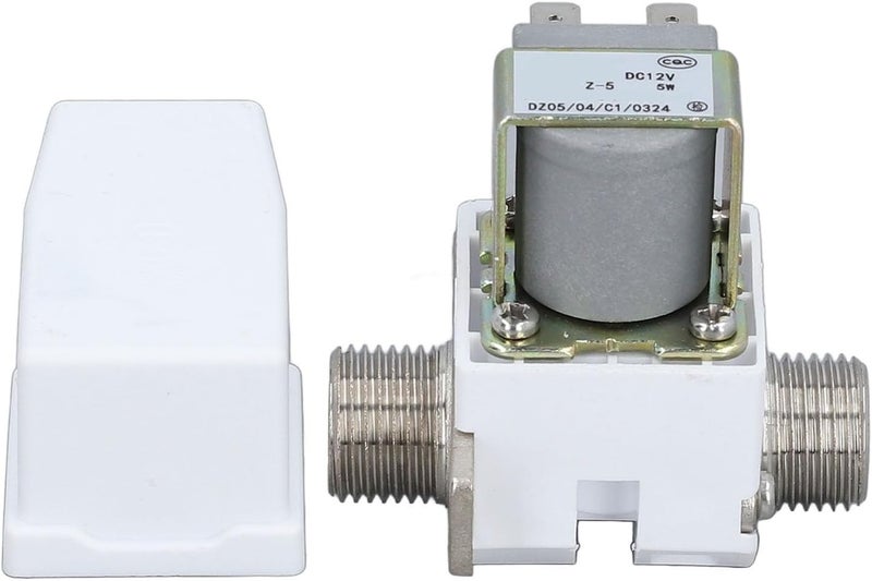 G1 / 2 Cold Water Inlet Valve, Left Fixed Pressured Solenoid Valve 12V, Copper Material - Backflow Prevention, Detachable Filter, Ideal for Heaters and Washers - Image 1