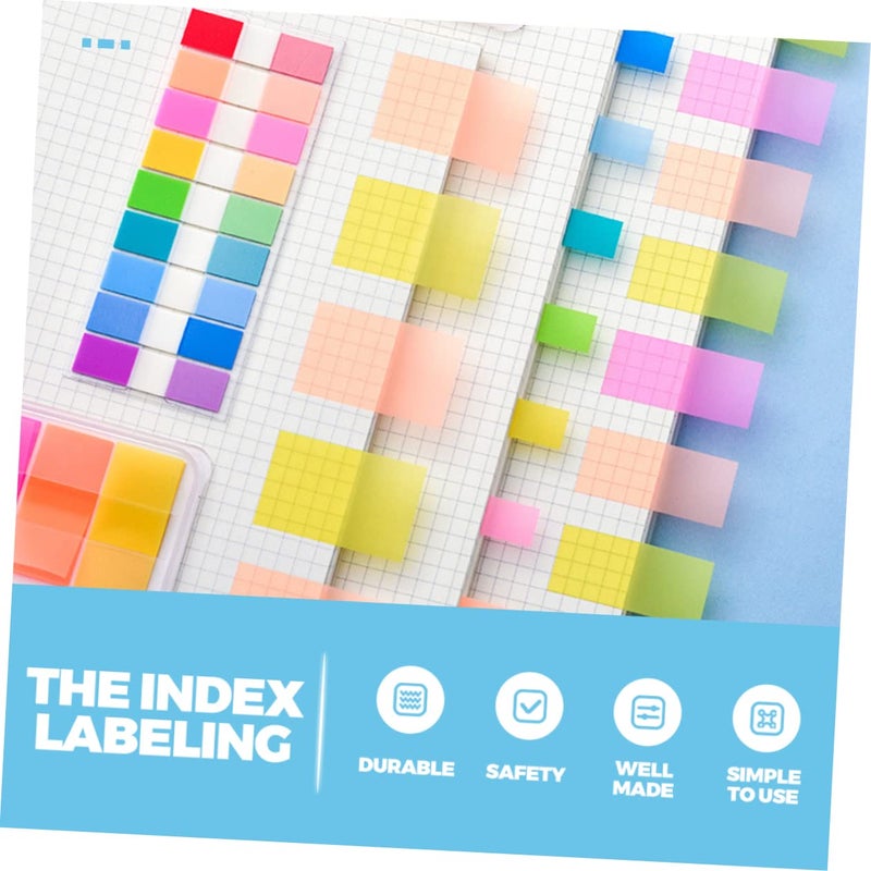 Translucent Sticky Tabs Page Markers Index Dividers 1800 Pcs 2 Sets Yellow - Image 3
