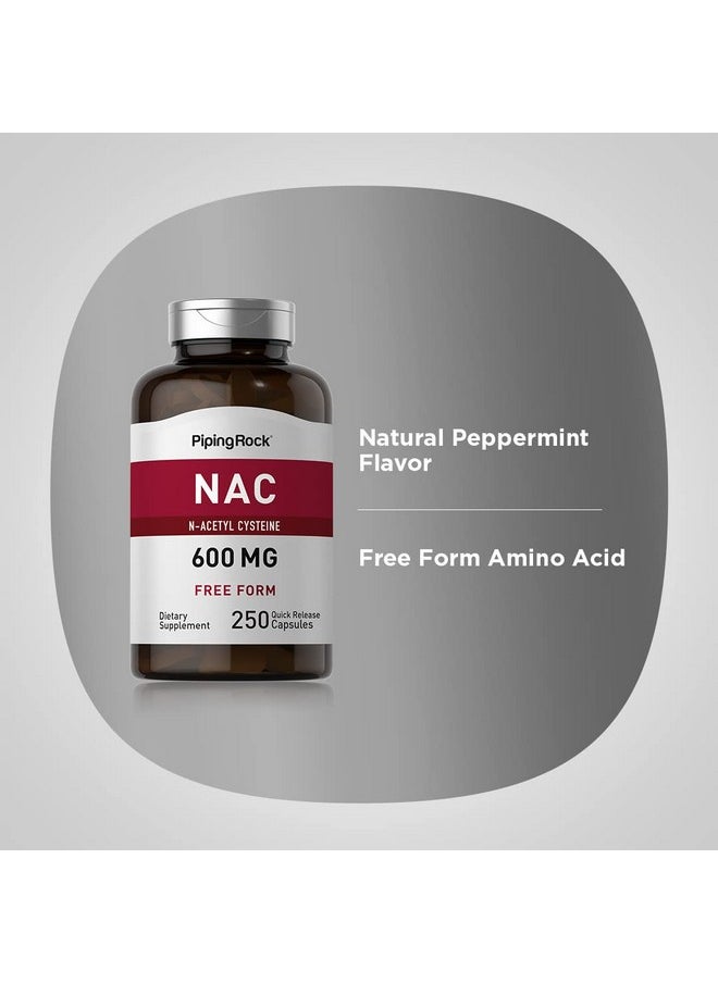 Piping Rock Nac Supplement Nacetyl Cysteine  600Mg  250 Capsules  Free Form  Nongmo Gluten Free Supplement  - Image 4