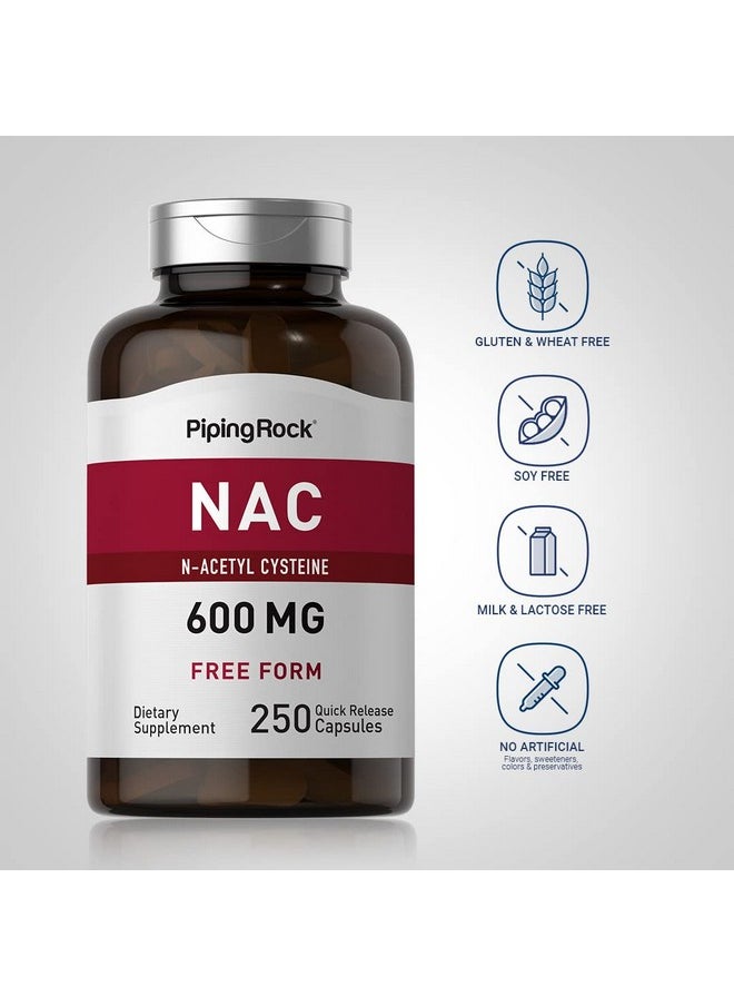 Piping Rock Nac Supplement Nacetyl Cysteine  600Mg  250 Capsules  Free Form  Nongmo Gluten Free Supplement  - Image 3