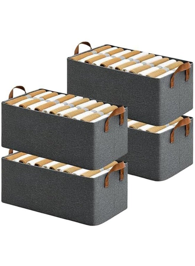 Generic Fabric Storage Organizer Boxes Set of 4 – Multi Purpose Storage Bins with Side Handles for Clothes, Closet, Drawer, Office & Home - Image 1
