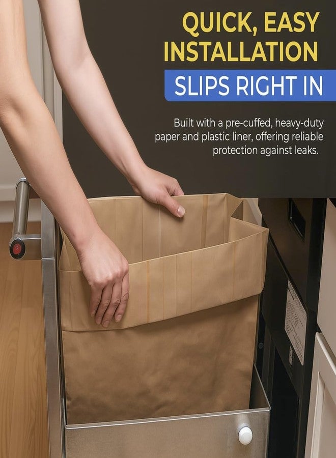 CUSHIO Trash Compactor Bags for Kitchen - 15 PACK - Pre-Cuffed, Super Strong & Heavy Duty Kitchen Trash Bags with Leak Proof Plastic Liner, Fits GE Model Compactors with Rectangular Containers - Image 2