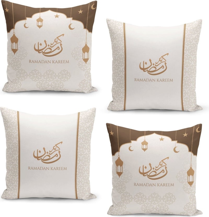 Filamente 4-Piece Cushion Cover Set Ramadan Special Pattern Double-Sided Digital Printed 