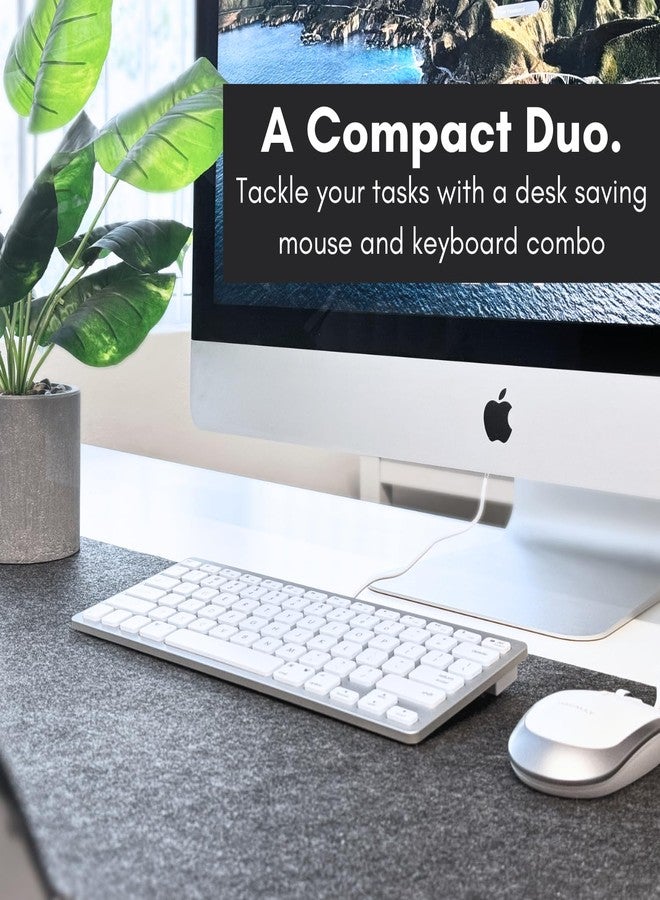 Macally USB Wired Keyboard and Mouse Combo for Mac and PC - Compact Space-Saving Design for MacBook Pro/Air, iMac, Mac Mini/Pro - Apple Compatible - Image 2