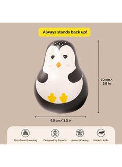 Wooden Wobbly Roly Poly Toy- Penguin (1 Years+) | Multicolor | 100% Natural | Non-Toxic | Child Safe Paints | No Plastic | No Batteries | Sensory Toy - pzsku/Z12E282A43812EBE3EA83Z/45/_/1735818042/d67cae16-0604-47de-97ec-bea739f26bbb