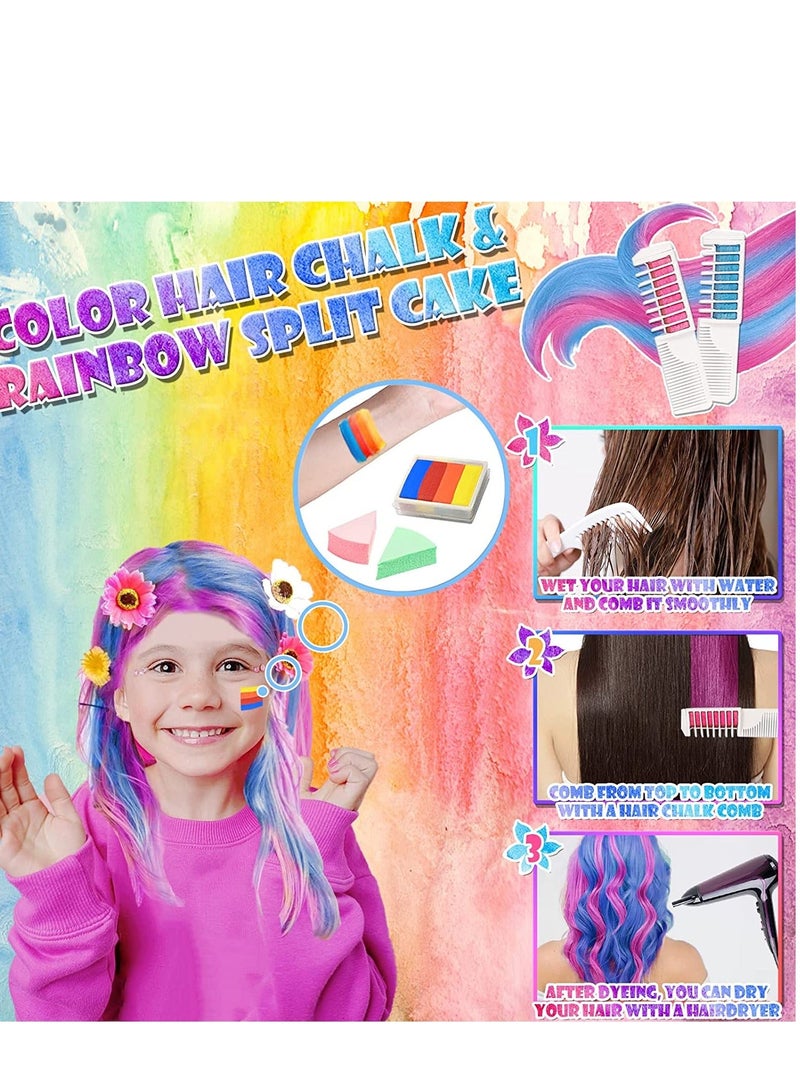 37 PCS Face Painting Kits for Kids, 19 Colors Water Based  Quick Dry Body Face Paint Set with 35 Stencils  3 Brushes,Sticker,Sponge, Professional  Makeup Kit E aster Carnival - Image 4