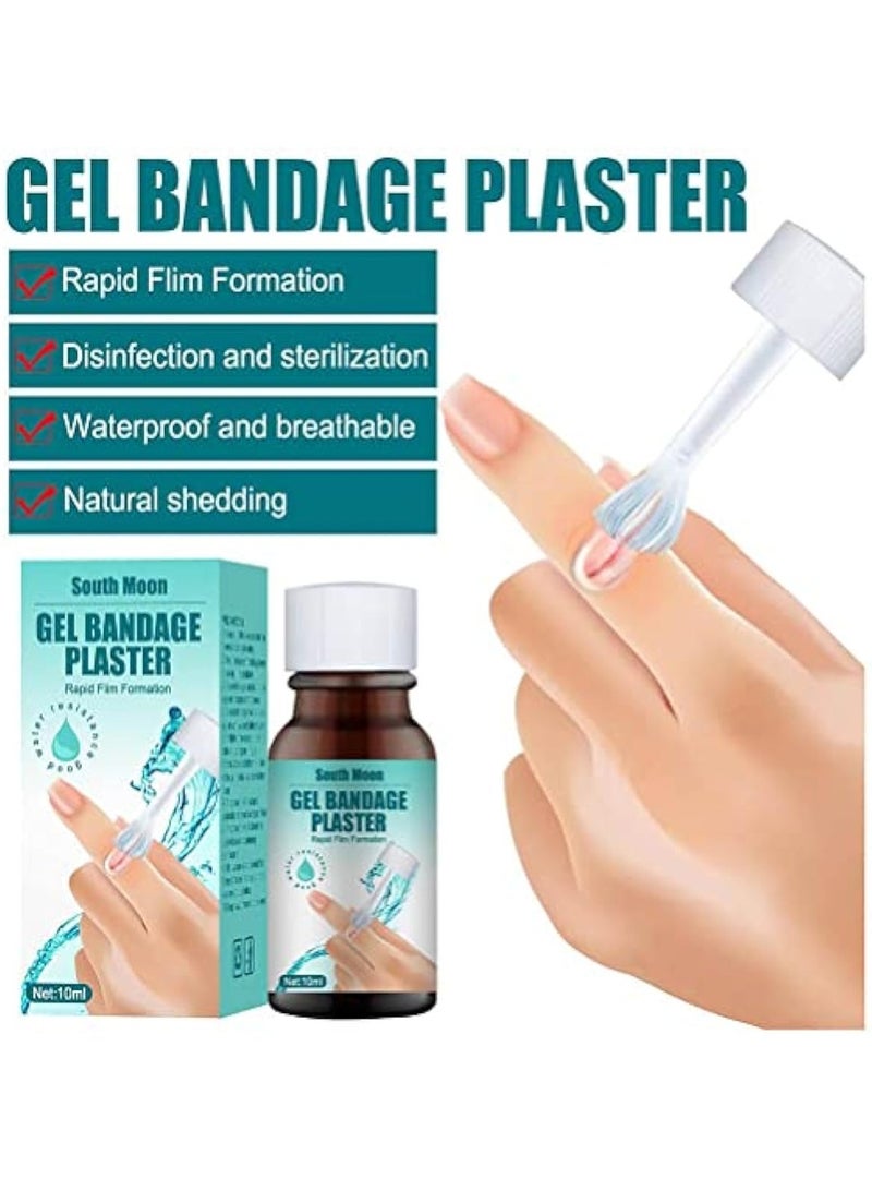 SOUTH MOON جبس سائل، 10 مل، مقاوم للماء، قابل للتنفس، سريع الجفاف، جل، ضمادة سائلة، للعناية بالجروح للقطع الصغيرة، الخدوش، الجروح، الجافة، المتشققة - Image 2