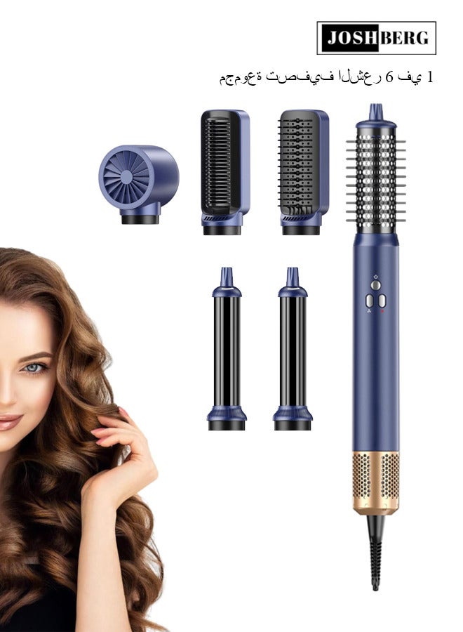 Joshberg 6-in-1 Hair Styler Brush & Hair Curler Set,Coanda Tech Auto Curler, 110,000 RPM Motor & 200M Negative Ions,Hair Dryer, Curling Iron, Volumizing Straightening,Volumizer for Frizz-Free, Salon-Quality Styling - Image 1