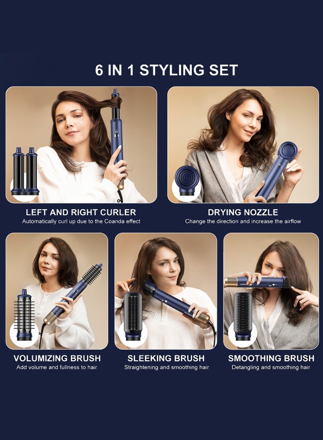 Joshberg 6-in-1 Hair Styler Brush & Hair Curler Set,Coanda Tech Auto Curler, 110,000 RPM Motor & 200M Negative Ions,Hair Dryer, Curling Iron, Volumizing Straightening,Volumizer for Frizz-Free, Salon-Quality Styling - Image 4