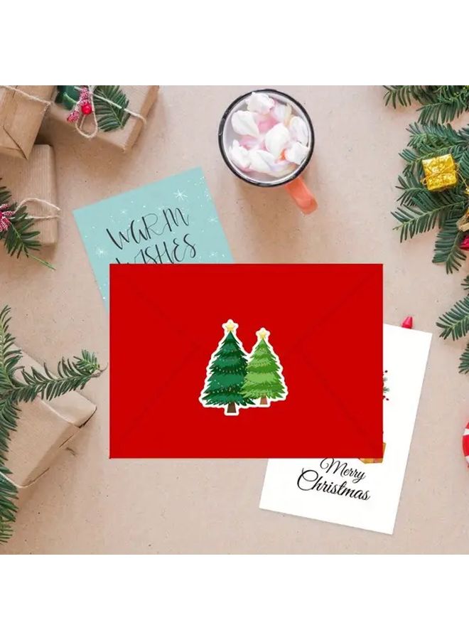 Christmas Cards 10pcs Set with Envelopes Reindeer Cartoon Design Holiday Greeting Cards for Family Friends - Image 5