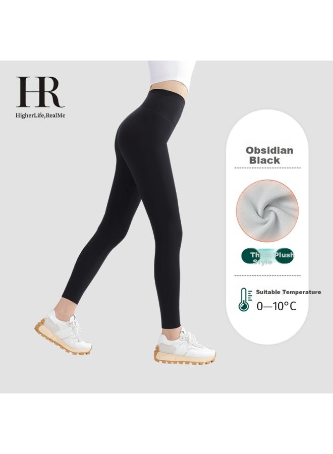 Hr Women's Shark Pants Outerwear Leggings High Waist Slimming Tummy Control Hip Lifting Shaping New Obsidian Black M