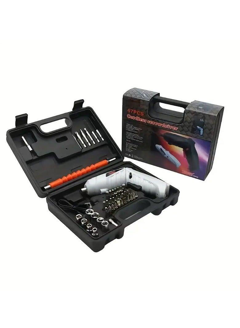 DubaiGallery Cordless Screwdriver, Rechargeable Power Screwdriver Practical Electric Screwdriver with Various Bits, 600mAh Battery Screwdriver, for Repair Maintenance  - Image 1
