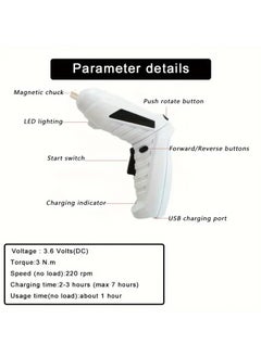 DubaiGallery Cordless Screwdriver, Rechargeable Power Screwdriver Practical Electric Screwdriver with Various Bits, 600mAh Battery Screwdriver, for Repair Maintenance  - Image 4