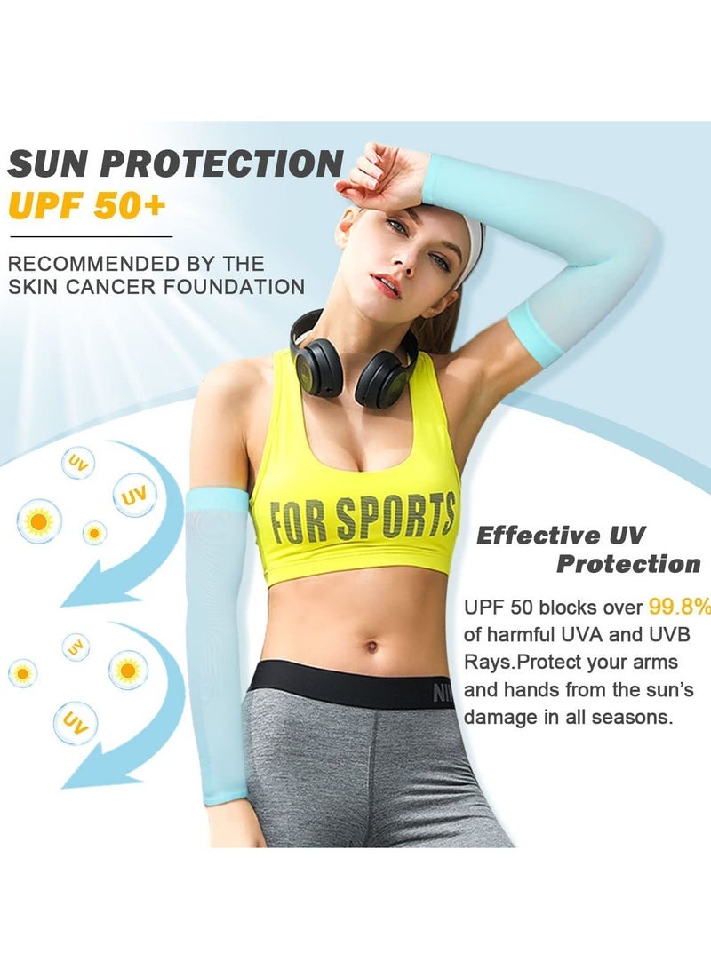 SYOSI 3 Pairs Arm Sleeve UV Protection Cooling Breathable Arm Sleeve Sun Protective Moisture Wicking Gloves to Cover Arms for Cycling Driving Outdoor Sports for Men Women - Image 2
