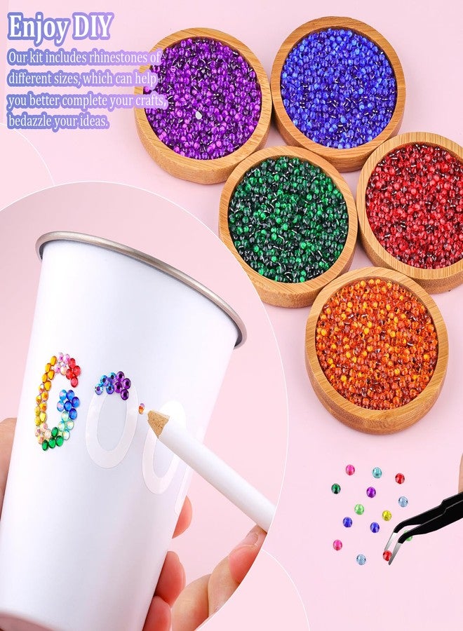 TINKRSTUFF 24000Pcs Resin Rhinestones for Crafting with Tweezers, Multicolor 3mm Bedazzling Crystal with 3Pcs 10ml B7000 Jewelry Glue for DIY Crafts Clothing Tumblers Shoes Fabric Nail Art - Image 3
