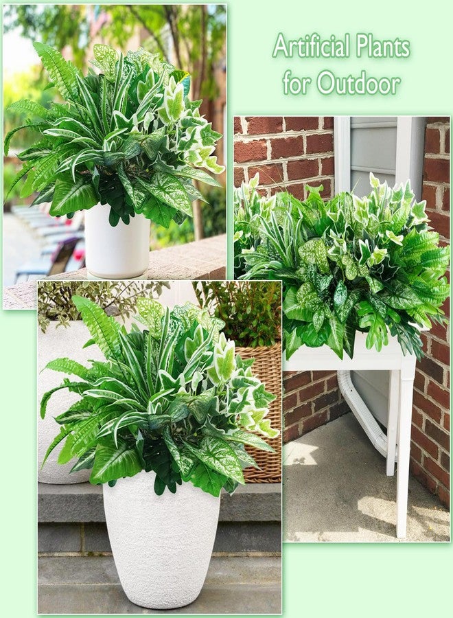 obbsie 16 Bunches Fake Plants Outdoor UV Resistant Artificial Bushes Green Boxwood Shrubs Faux Plastic Plants Greenery Stems for Spring Outdoor Garden Patio Front Porch Yard Home Decor - Image 4