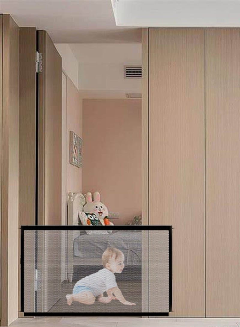 شبكة حاجز أمان للأطفال المحمولة ، مناسبة للأطفال الأليفة ، درج منزلي قابل للسحب ، شبكة أمان إطار الباب - Image 3