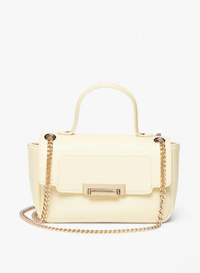 Flora Bella By Shoexpress Womens Solid Satchel Bag with Flap Closure