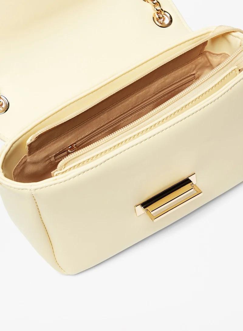Flora Bella By Shoexpress Womens Solid Satchel Bag with Flap Closure