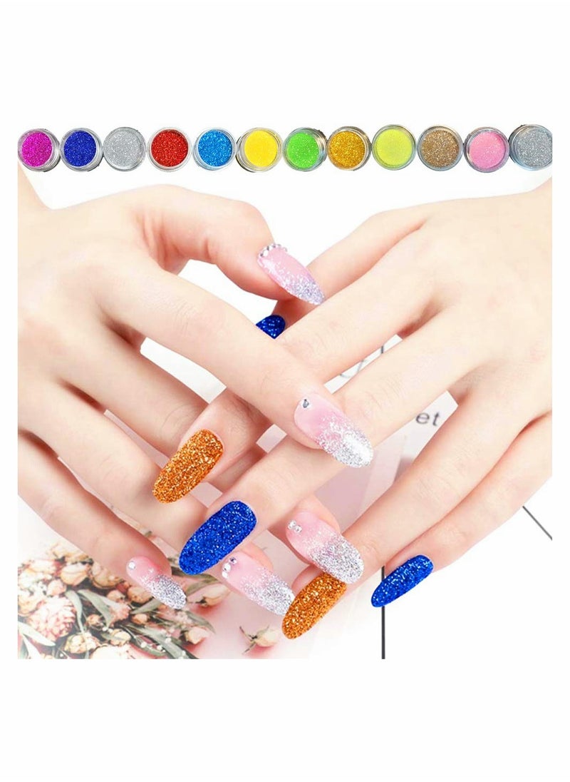KASTWAVE Nail Kit Set , 12 Glitter Acrylic Powder Kit Nail Art Tips Nail Art Decoration  - Image 2