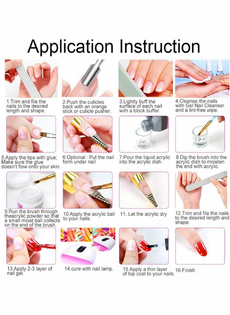 KASTWAVE Nail Kit Set , 12 Glitter Acrylic Powder Kit Nail Art Tips Nail Art Decoration  - Image 5