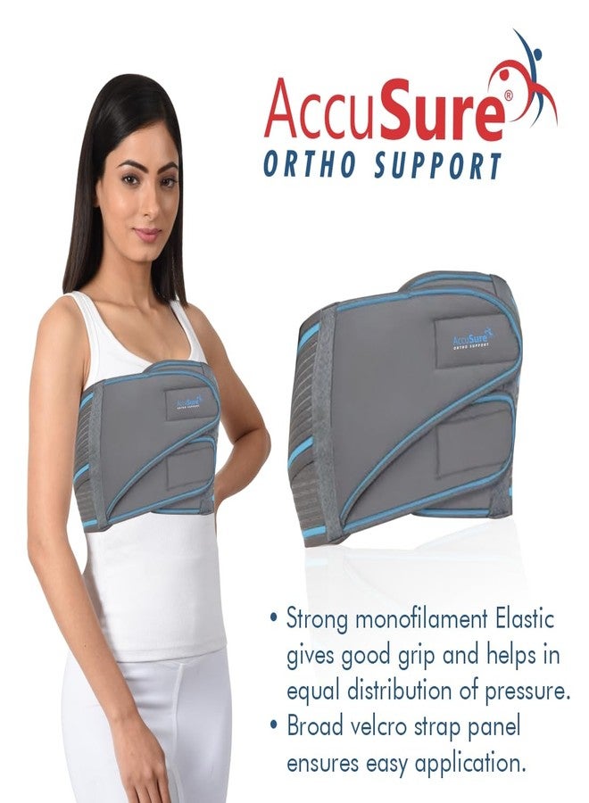AccuSure Broken Rib Support Brace Unisex - Elastic Chest Wrap Comppression Support Belt - Rehabilitation of Cracked, Fractured, Dislocated Ribs Post-Surgery Aid Plus - Image 5