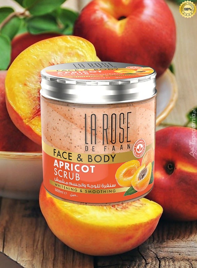La Rose De Faan Face And Body Apricot Scrub Whitening And Smoothing 500ml 
