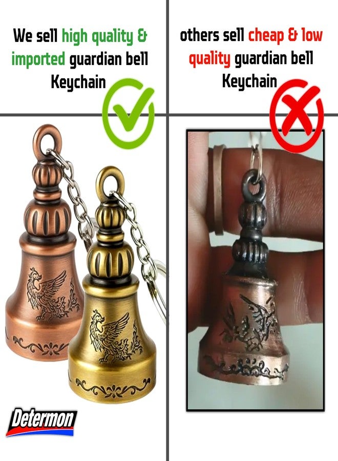 DETERMON Golden/Bronze Bell KeyChain for Bike and Car | Tibetan Good Luck Charm Key Chain (1 Piece) - Image 2