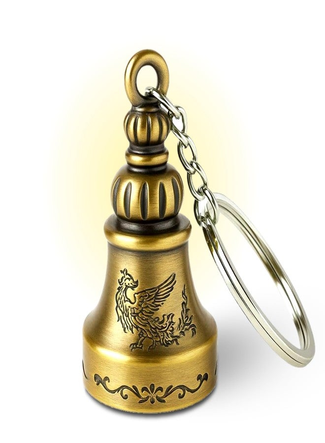 DETERMON Golden/Bronze Bell KeyChain for Bike and Car | Tibetan Good Luck Charm Key Chain (1 Piece) - Image 1