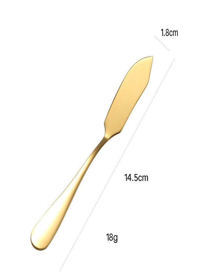 ccHuDE 6 Pcs Stainless Steel Butter Spreaders Cheese Jam Spreaders Butter Spreading Spoons Kitchen Condiment Spreaders Dessert Spatulas Golden - Image 3
