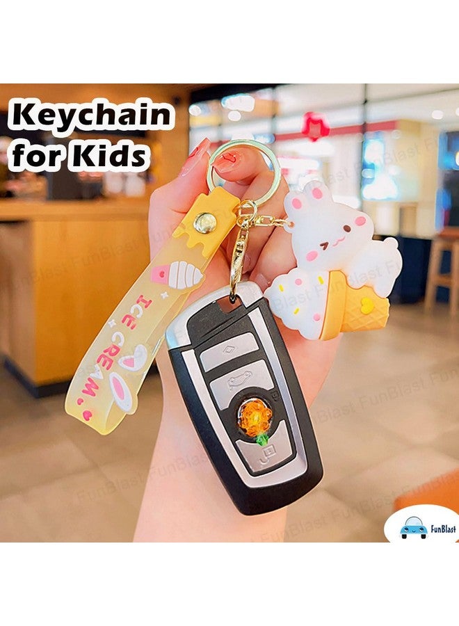 FunBlast Silicone Key Ring/Key Chain for Girls, 3D Rubber Key Chain, Rabbit & Bear Key Chain for Bag/Door Key, Kawaii Key Rings, Stylish Key-Ring, Bike Key Ring, Car Key Ring - Image 3