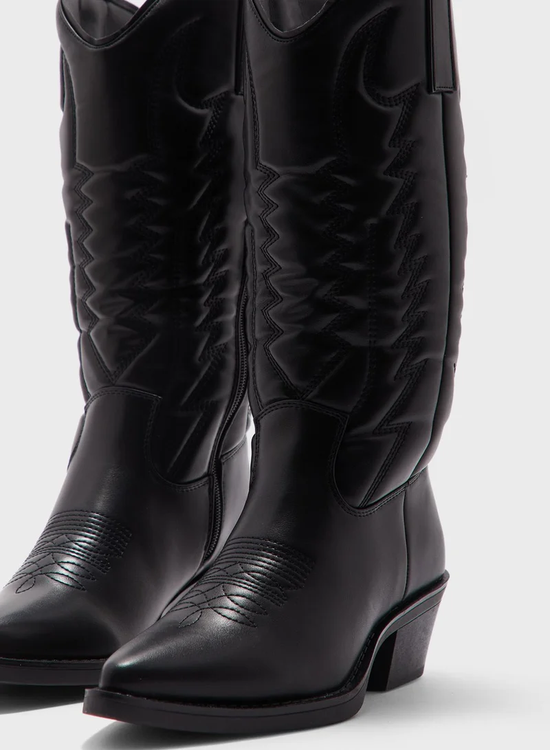 Truffle Knee High Cowboy Boot