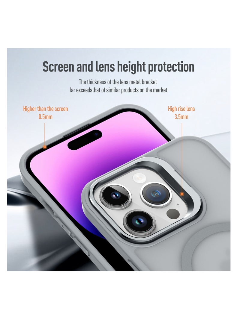 Aookay - Case for iPhone 15 Pro Max Compatible with MagSafe, Built-in Invisible Camera Stand, Translucent Matte Skin Feeling Protective Phone Cover (Black) - Image 1