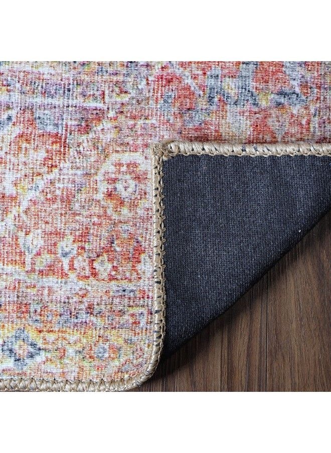 Superior Indoor Runner Rug Unique Rugs For Floor Accent Bedroom Living Dining Room Kitchen Office Entry Rustic Home Decor Huda Collection Ruby Red 2' 6" X 7' 6"  - Image 5