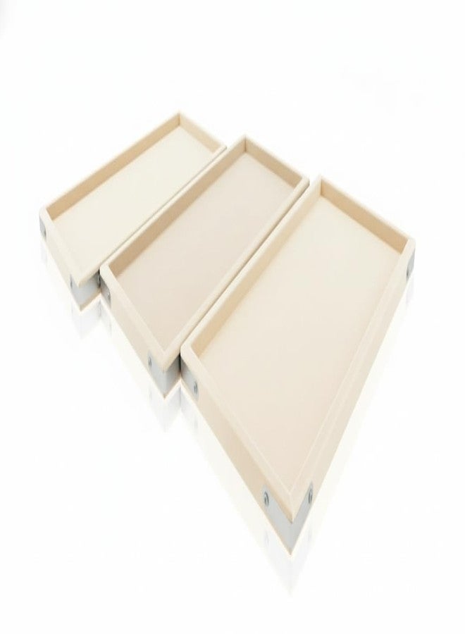 SENTONI Velvet Jewellery Display & Organizer Tray | Pack of 3 | Ivory Cream | Multipurpose Beading Trays for Rings, Earrings, Bracelets, Bangles & Showcase Display (15 x 12 Inch) - Image 2