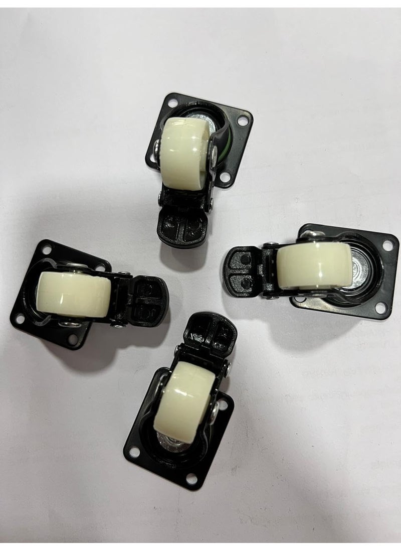 PRIME DISTRIBUTORS 1Inch Nylon Caster Wheels Set of 4 HeavyDuty Swivel Wheels with Screws Screwdriver Smooth Rolling for Furniture Cabinets DIY Projects Sturdy Black Metal Frame Prime Distributors  - Image 3