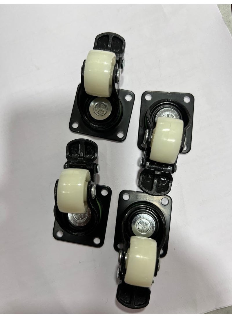 PRIME DISTRIBUTORS 1Inch Nylon Caster Wheels Set of 4 HeavyDuty Swivel Wheels with Screws Screwdriver Smooth Rolling for Furniture Cabinets DIY Projects Sturdy Black Metal Frame Prime Distributors  - Image 2