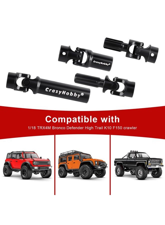 CrazyHobby 2PCS Drive Shafts Heavy Duty Steel Front Rear Centre Shaft for TRX4M 1/18 RC Crawler Upgrade (Black) - Image 4