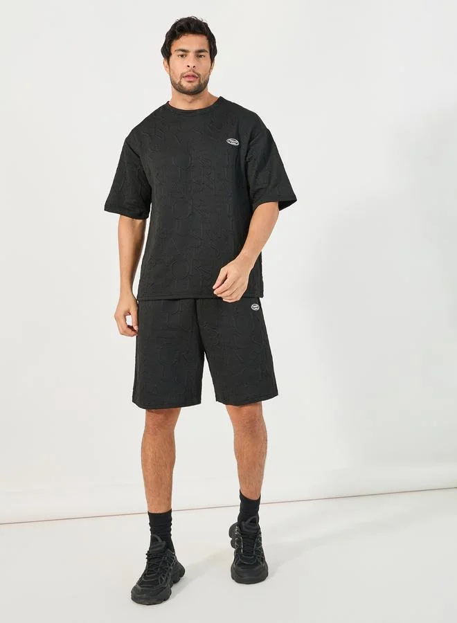 Styli Textured Oversized T-Shirt & Shorts Co-Ords