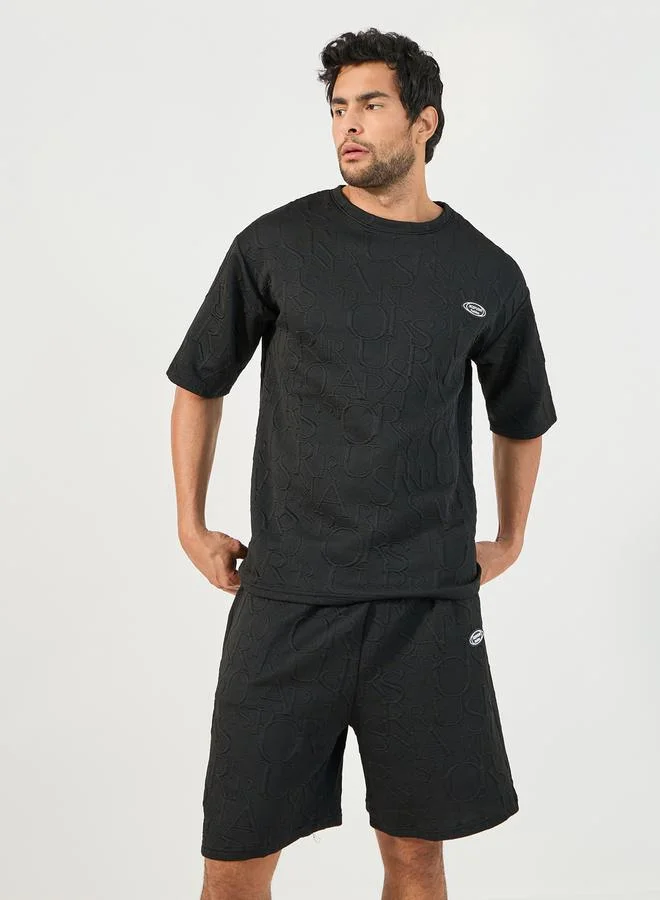 Styli Textured Oversized T-Shirt & Shorts Co-Ords