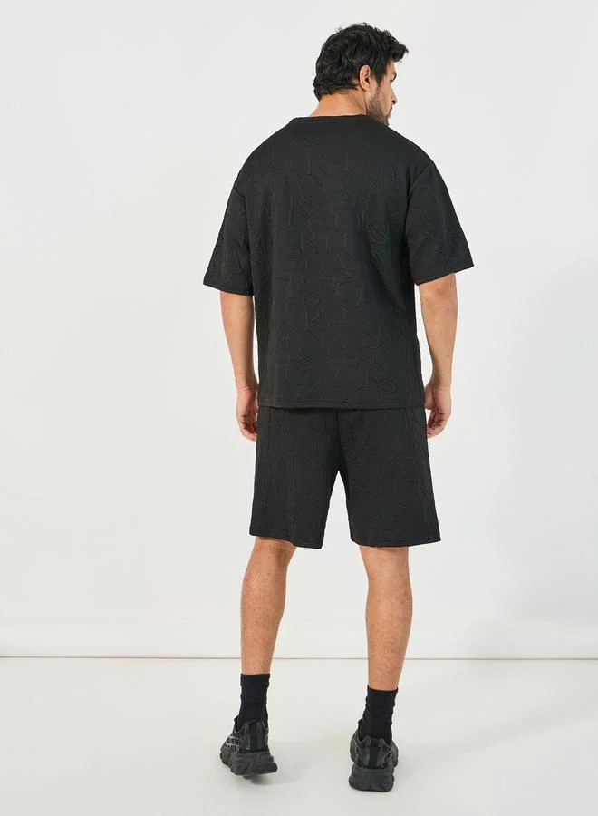 Styli Textured Oversized T-Shirt & Shorts Co-Ords