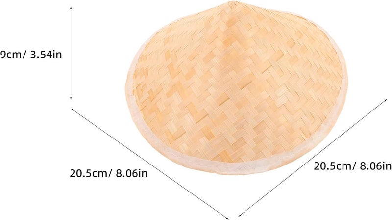 3pcs Asian Cone Hat for DIY Projects - 8" Woven Bamboo Cone Cap - Paintable Vietnamese Rice Hat for Crafts School Classroom Art Activities & Home Wall Art Decor - Image 3